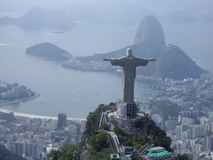Сhrist the redeemer is a statue of Jesus Christ in Rio de Janeiro Brazil